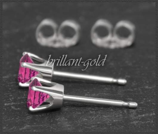 Ohrstecker 585 Gold, Topas pink 4,5,6,7mm